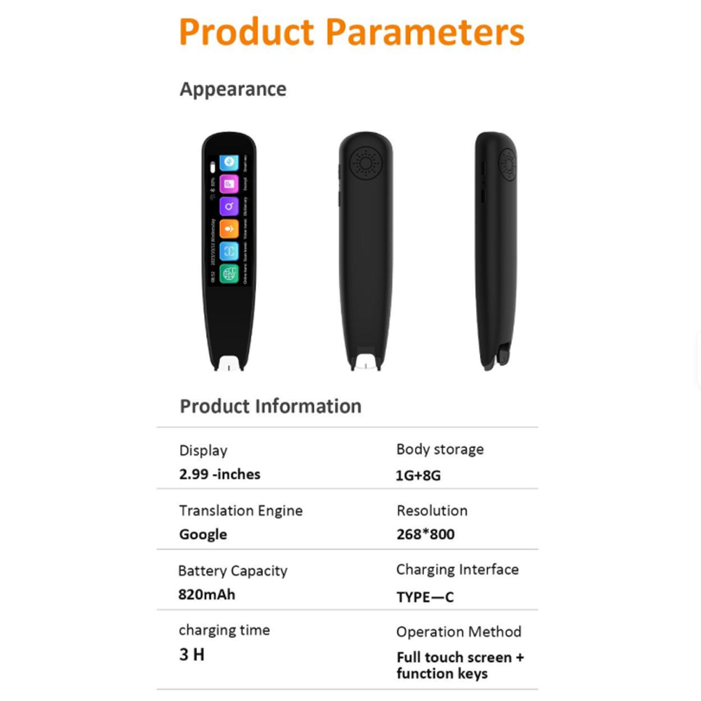 Amazo AI ChatGPT Pen Integration Voice Multi-Translator Students Android Operating System Smart Translator Scanner Pen IPS
