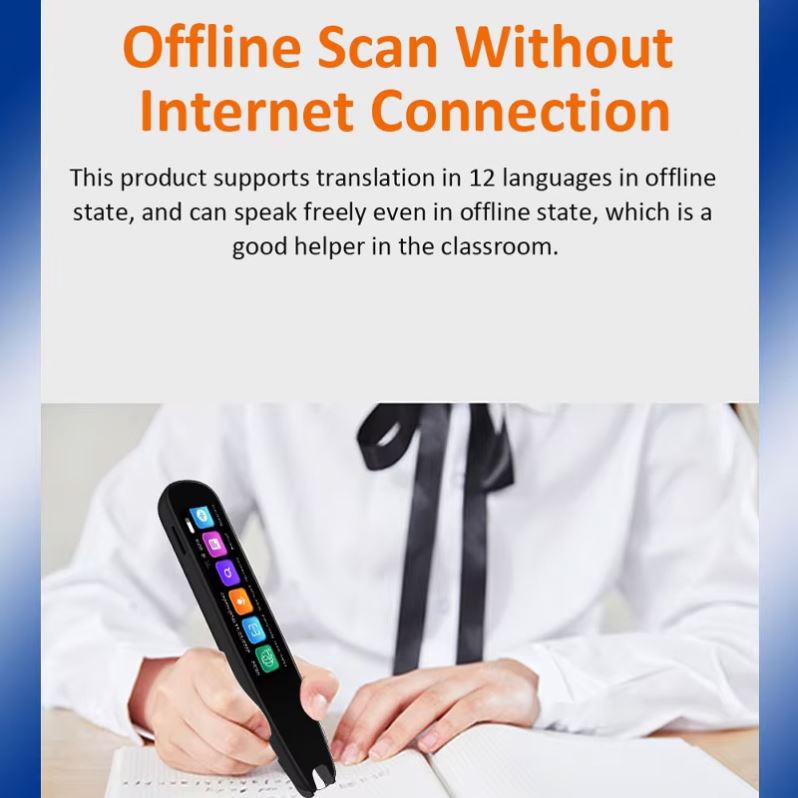 AI Smart Scanning Translator Pen,OCR Text to Speech Digital Dictionary Pen for Students Language Learning 142 Languages