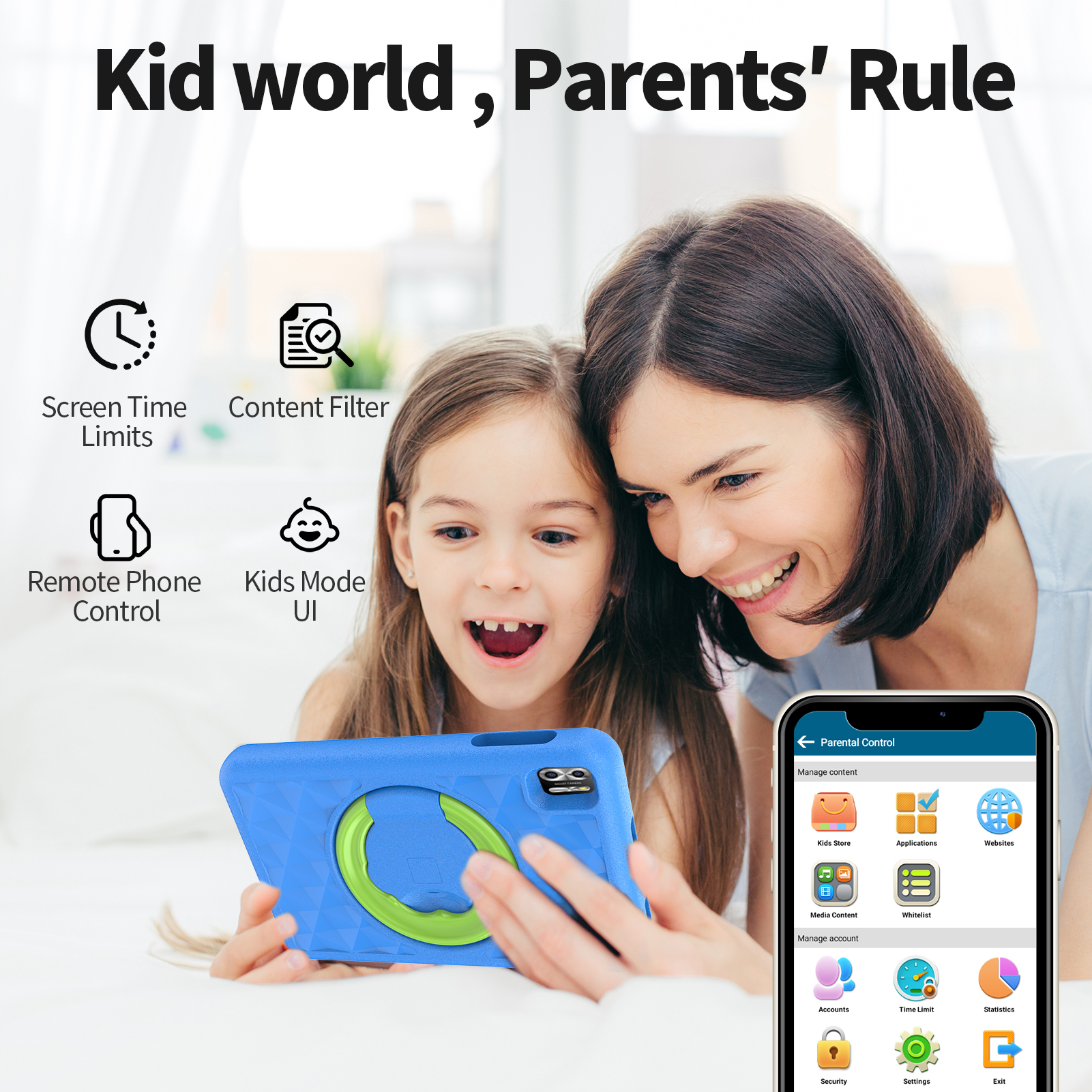 B8K-L8 Wholesale Tablet PC Android 14 Tablet Wifi 4GB+64GB s Unbreakable New Kids Learning Tablet for Kids