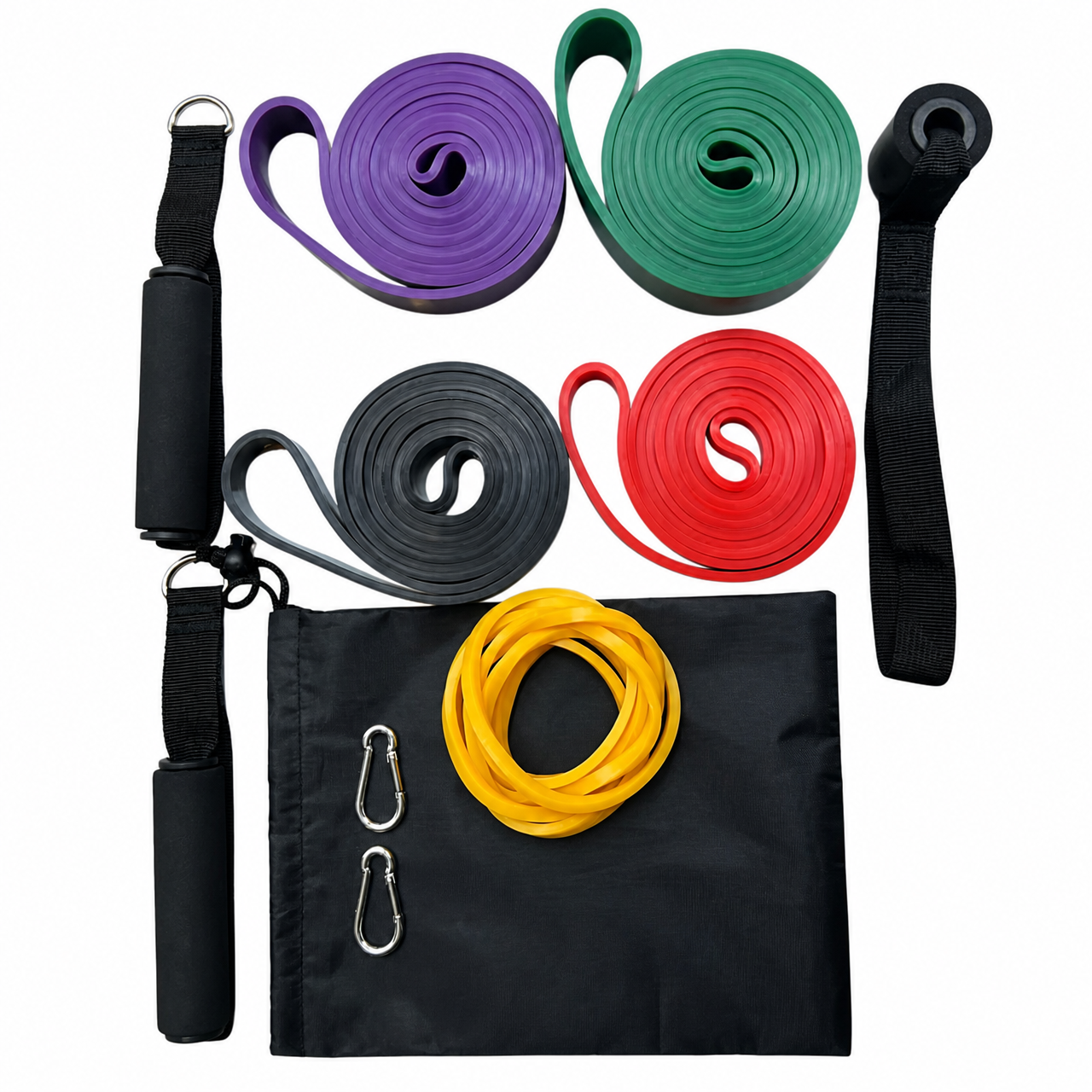 Heavy Duty Resistance Bands Set 5 Level, Custom Logo Power Band Pull up Assist Band with Handles Door Anchor, Strength Training