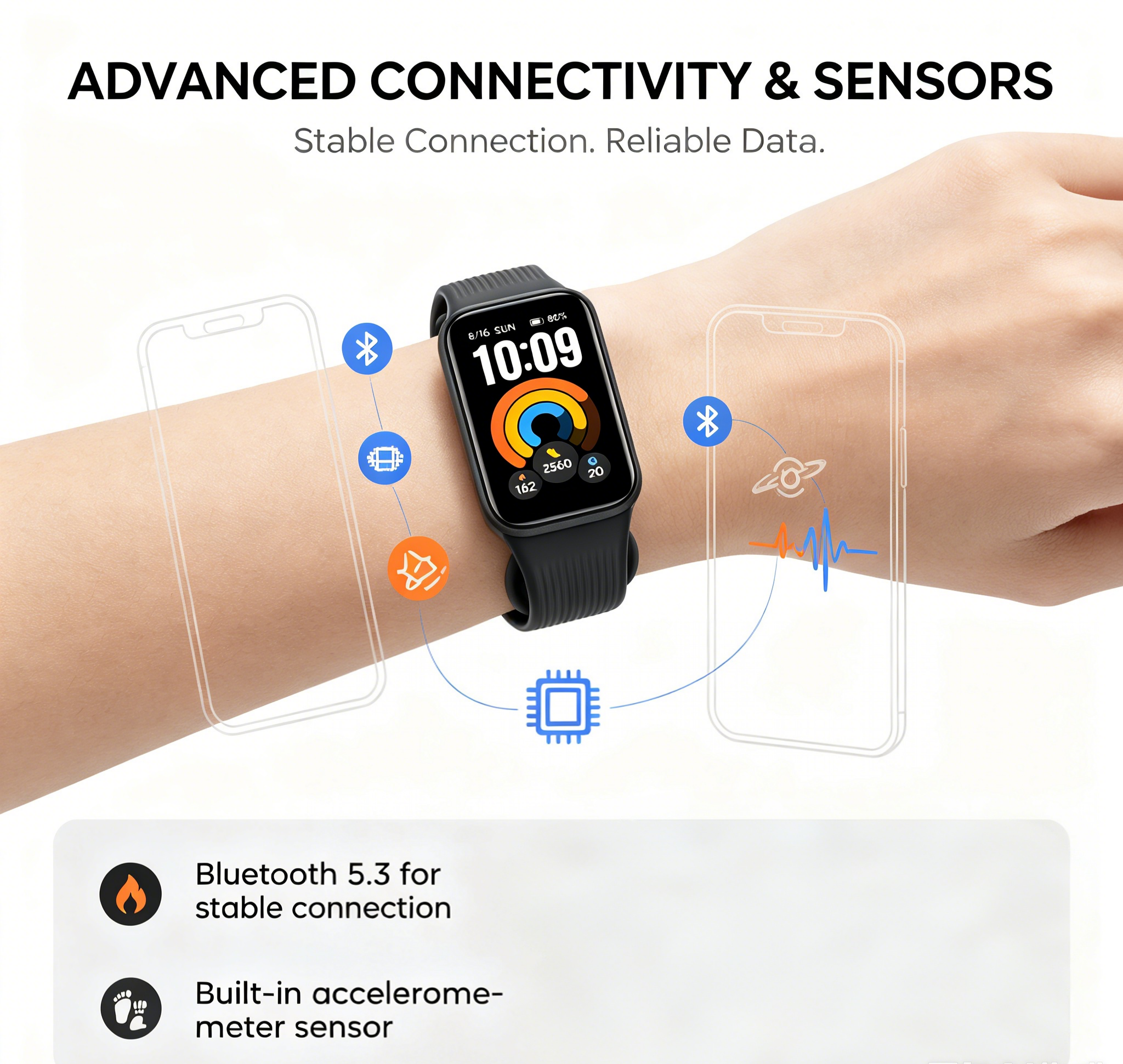 For Smart Band 11 Active 1.47 Inch TFT Display 60Hz 300mAh Battery 5ATM Waterproof Android GPS Health Tracking Sports Band
