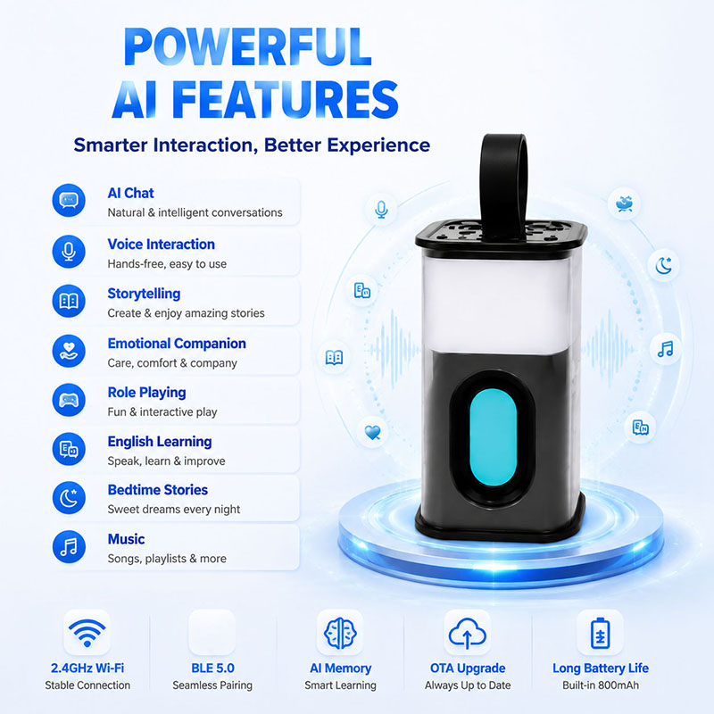 AISK ChatGPT AI Smart Speaker With Intelligent Voice Assistant Wireless BLE Audio Speaker for Home Entertainment System