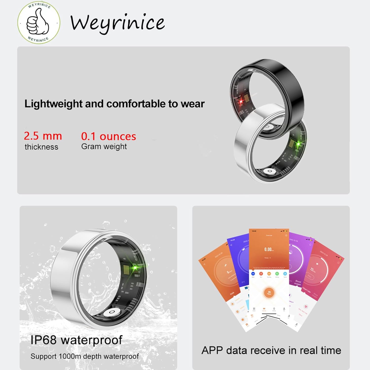 Brand New Smart Ring Sleep Fitness Monitoring Smart Ring for Sleep Tracker Health Tracker Smart Ring