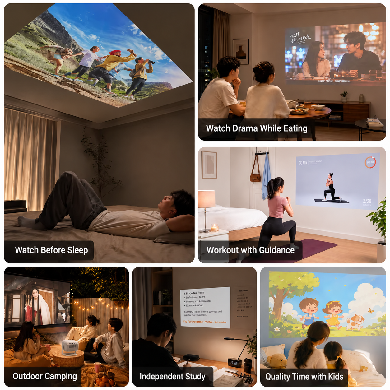Customizable DLP Portable Projector LOGO With Built-in Battery 1080P Smart Android For Home Theater Projector