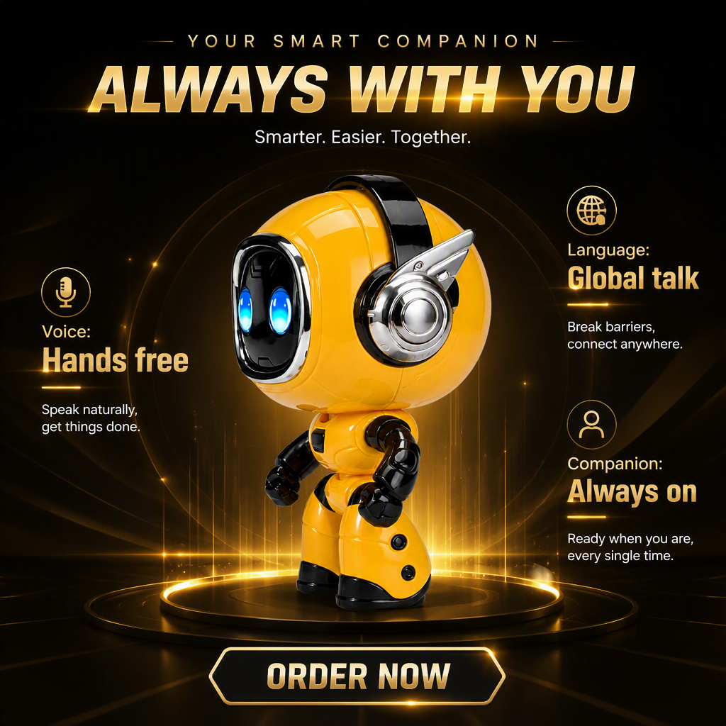 AI Companion Desk Robot Voice Control Smart Desk Device Multi Language Interactive Desktop Assistant