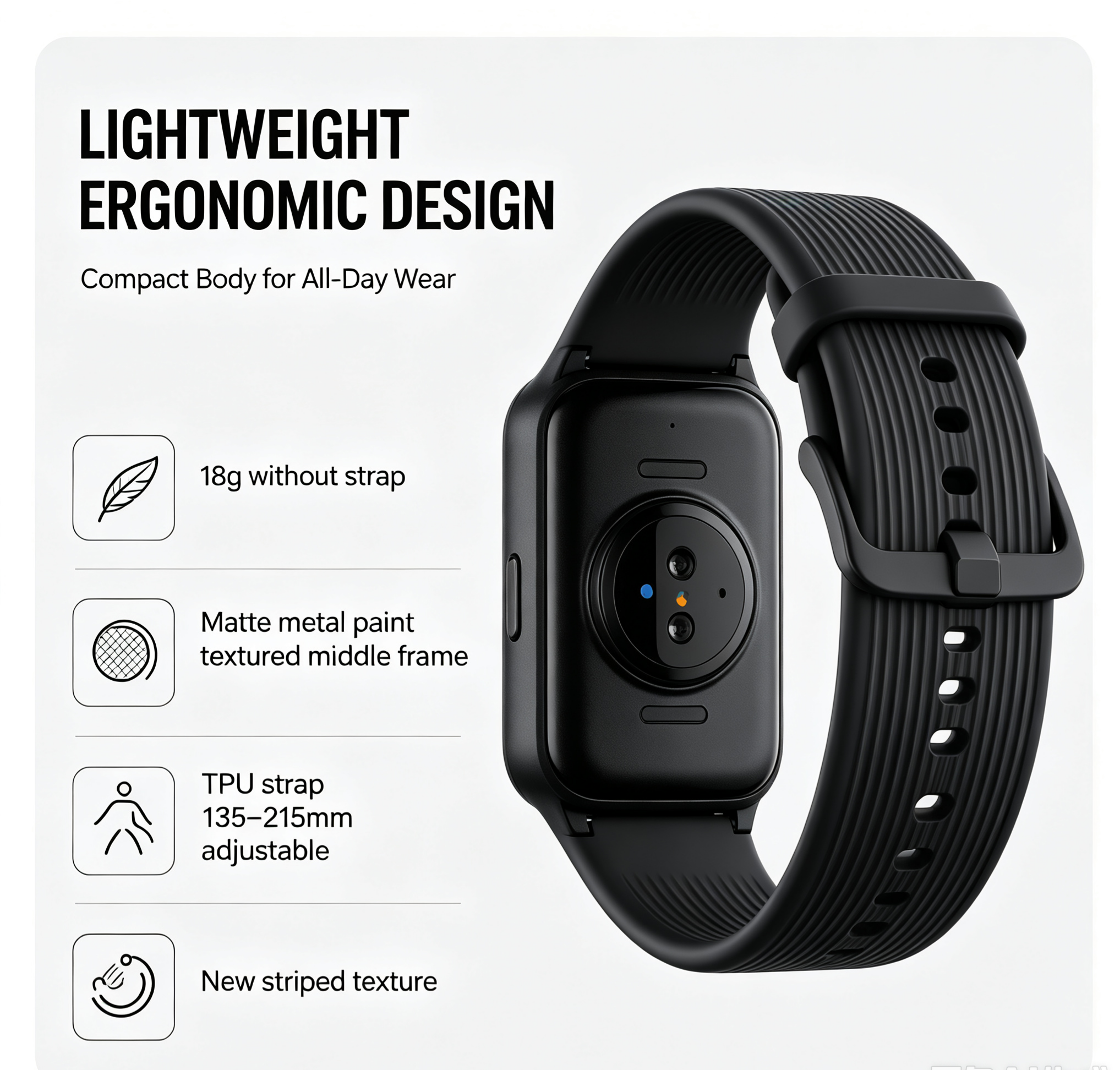 For Smart Band 11 Active 1.47 Inch TFT Display 60Hz 300mAh Battery 5ATM Waterproof Android GPS Health Tracking Sports Band