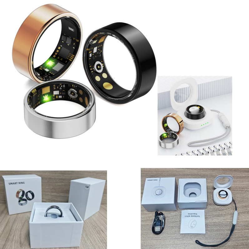 Smart Health Ring Stainless Steel Waterproof Sleep Heart Rate Tracker Fashion Intelligent Jewelry Android IOS 7-15 Days Battery