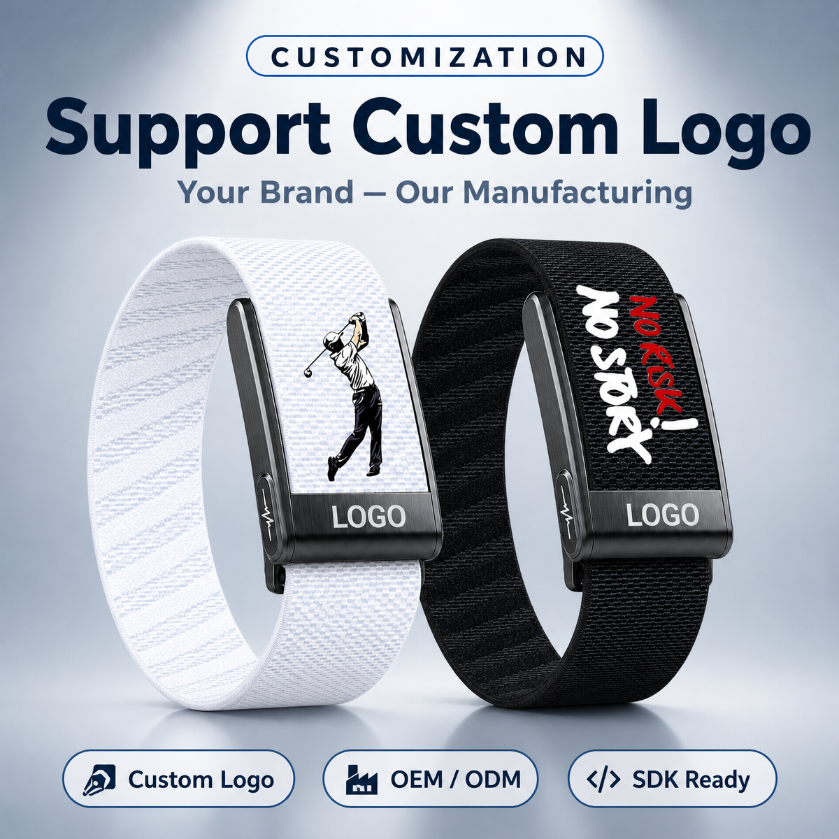 ECG HRV Screenless Smart Band Wristband Health Tracker Fitness Monitor Recovery and Training Daily Wear OEM ODM Custom Service