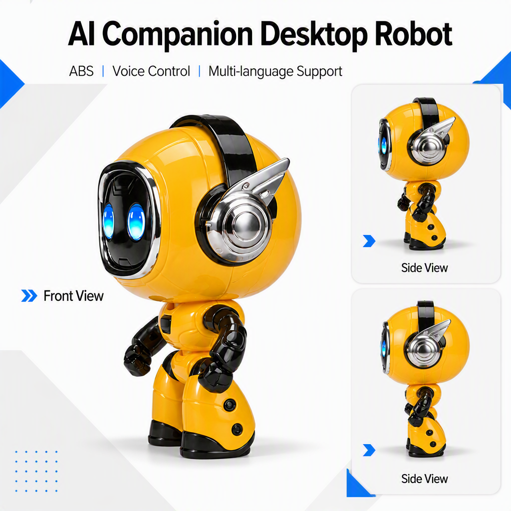 AI Companion Desk Robot Voice Control Smart Desk Device Multi Language Interactive Desktop Assistant