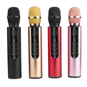 Karaoke Microphone 4 in 1 Wireless Microphone Handheld Portable Karaoke Machine, Home KTV Player Fot Android & IOS Devices