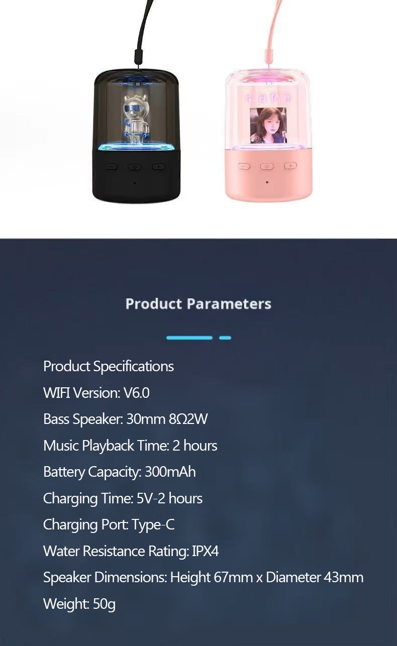 2025 New AI Speaker with Intelligent Voice Control, Stereo Sound, Colourful Lights and Cartoon Design