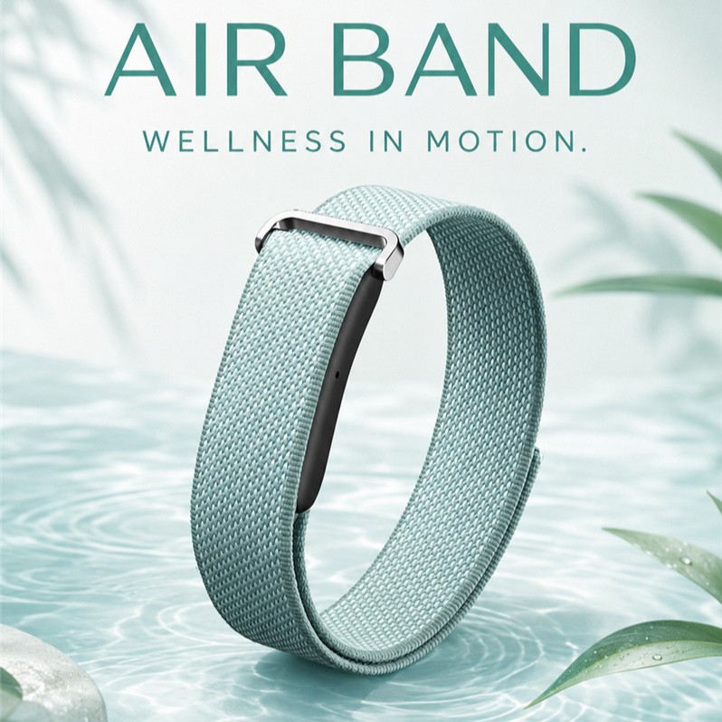 Air Band Aluminum Alloy Sporty Screenless Bracelet Smart Fitness Tracker Pedometer Heart Rate Blood Oxygen Monitoring Smart