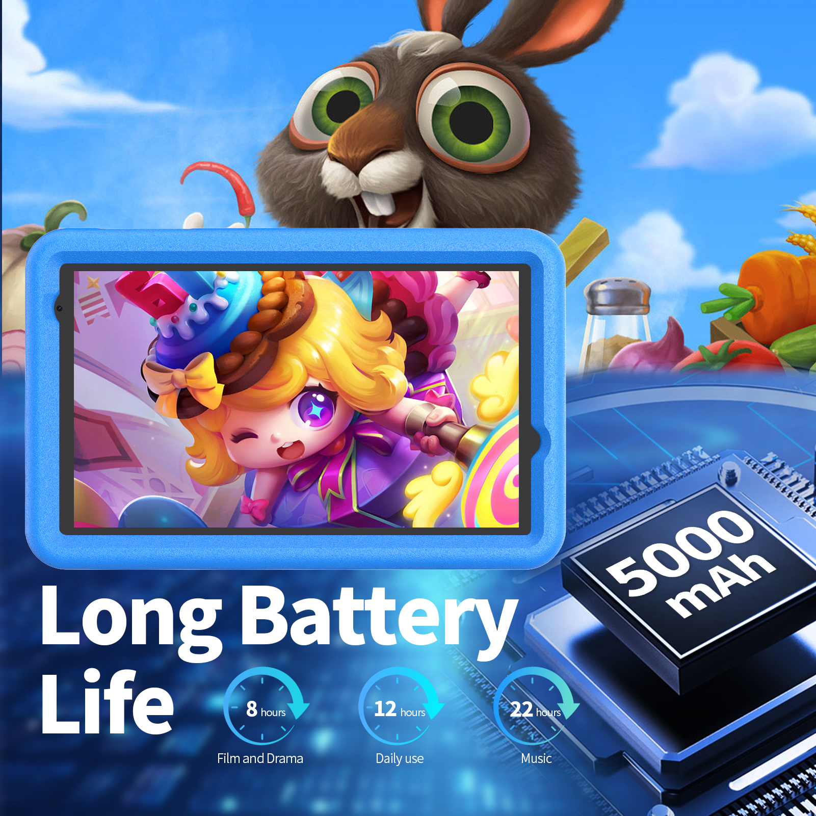 B8K-L8 Wholesale Tablet PC Android 14 Tablet Wifi 4GB+64GB s Unbreakable New Kids Learning Tablet for Kids