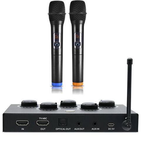 Wireless Microphone System PA UHF 16-Channel Handheld Mics BT Music Streaming Karaoke Style Noise Cancelling Crystal Sound Mixer