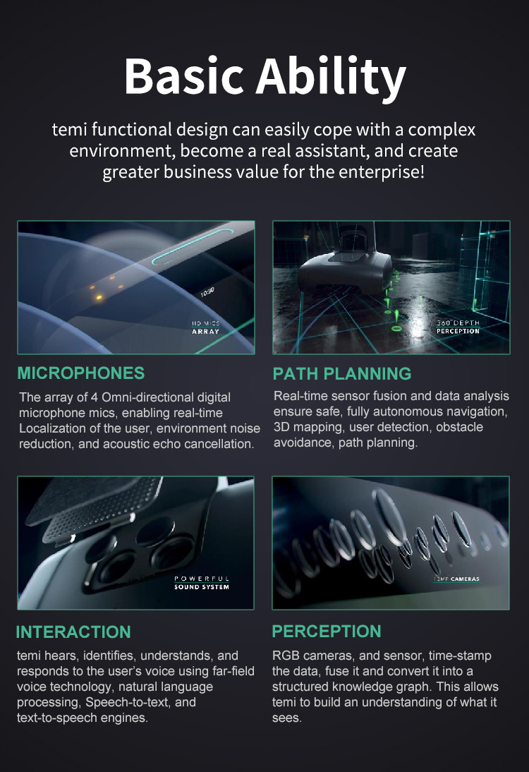 Smart for S1 Fully Automatic Multifunction Hotel Concierge Telepresence Robot Autonomous Navigation AI Service CE/CCC Certified
