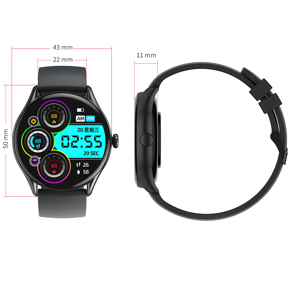 Factory BT Call Smart Watch IP68 Waterproof with Blood Pressure Temperature Heart Rate Monitor Sports Fitness Tracker Men Women