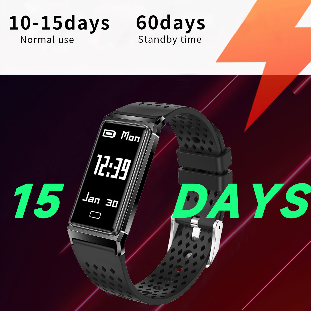 Glue Filled 5ATM Waterproof Smart Bracelet Heart Rate Spo2 Sleep Pedometer Women's Cycle Workout Fitness Tracker