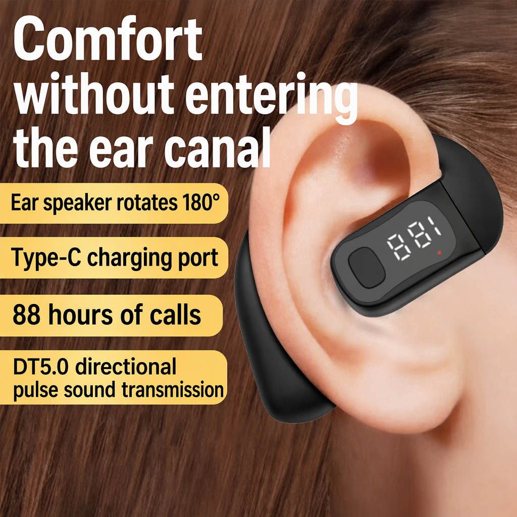 Open-ear Bluetooth Headphones (OWS) with Ear-hook Design: Ultra-long Battery Life, High-definition Sound Quality HE-25