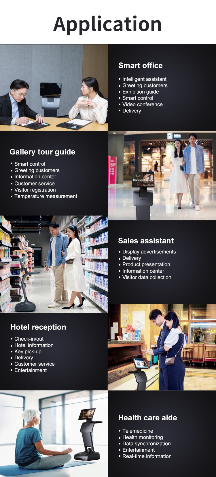 Smart for S1 Fully Automatic Multifunction Hotel Concierge Telepresence Robot Autonomous Navigation AI Service CE/CCC Certified