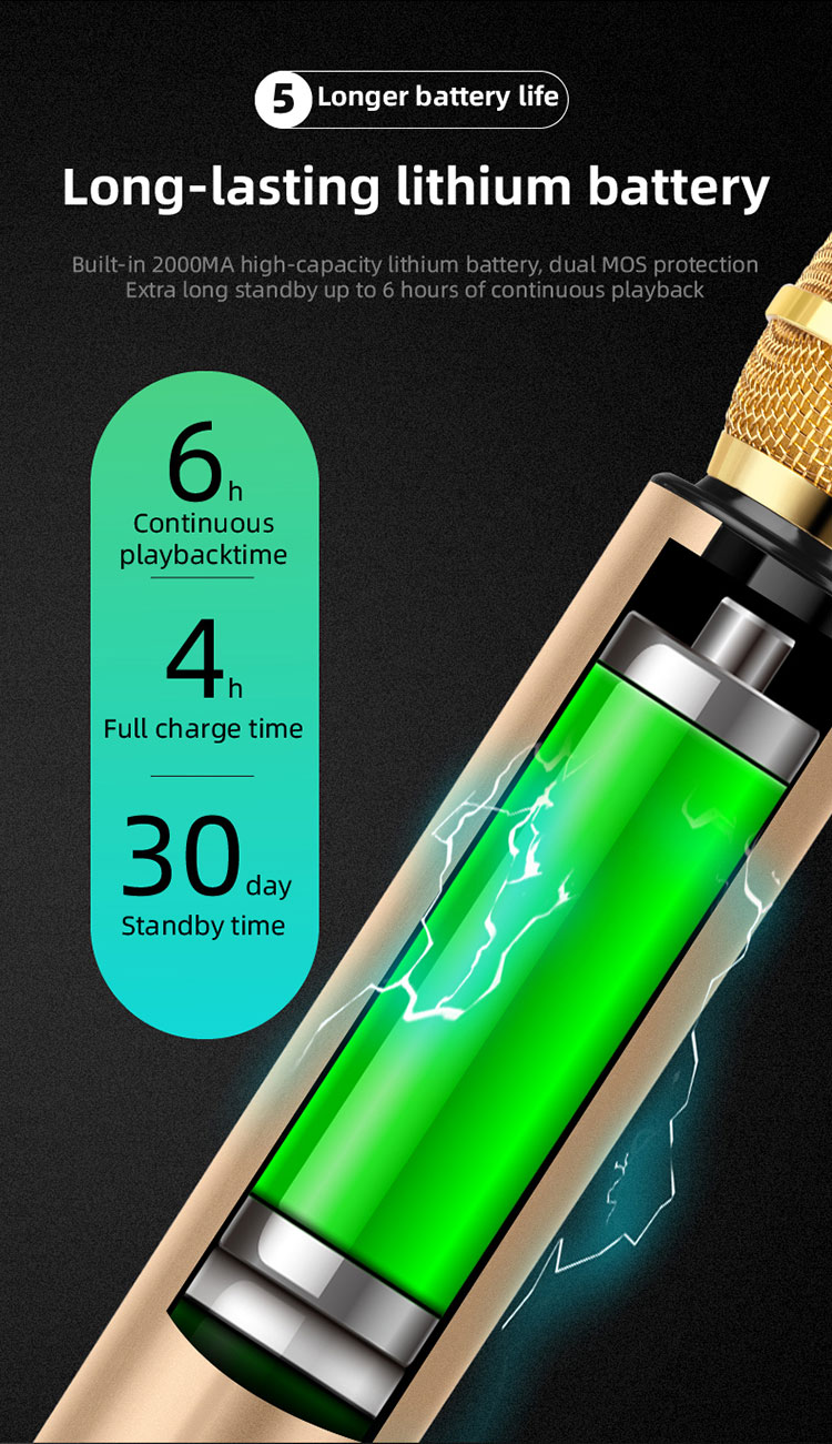 Karaoke Microphone 4 in 1 Wireless Microphone Handheld Portable Karaoke Machine, Home KTV Player Fot Android & IOS Devices