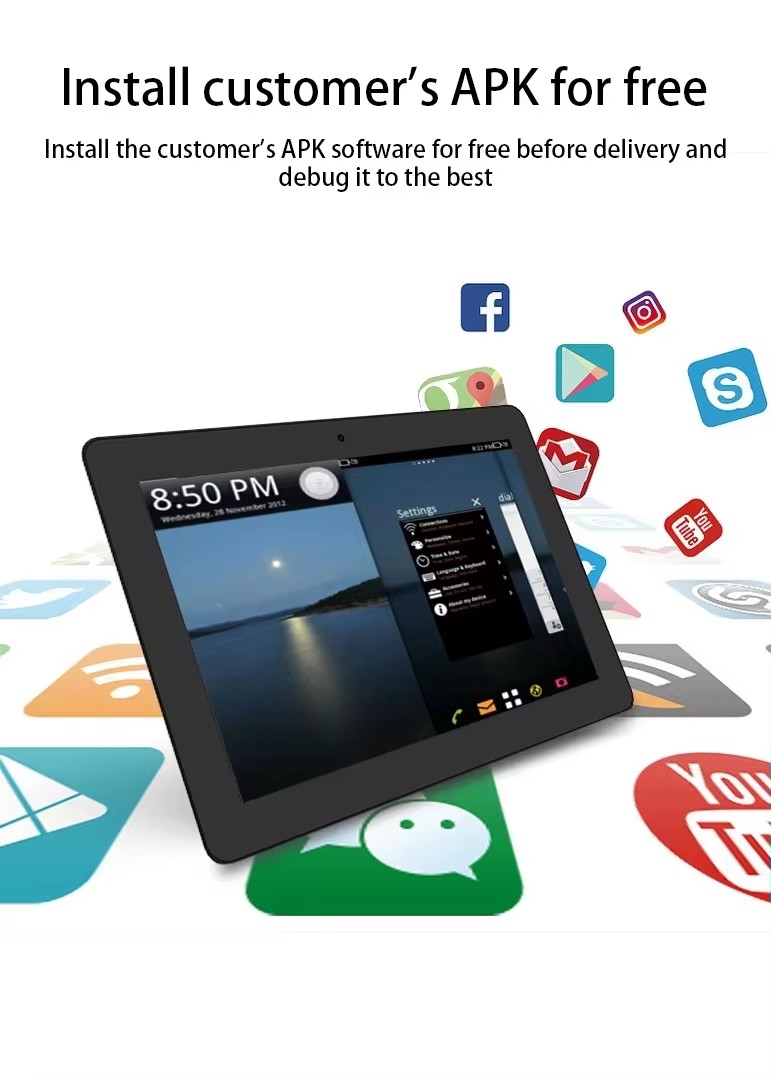 New 10.1" Android 11/12/13/14 Tablet PC Touch Screen Rockchip Octa Core Wi-Fi NFC RJ45 GSM 4G 5G 2GB RAM 64GB Kids Educational