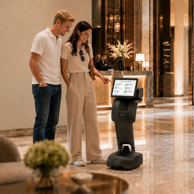 Smart for S1 Fully Automatic Multifunction Hotel Concierge Telepresence Robot Autonomous Navigation AI Service CE/CCC Certified