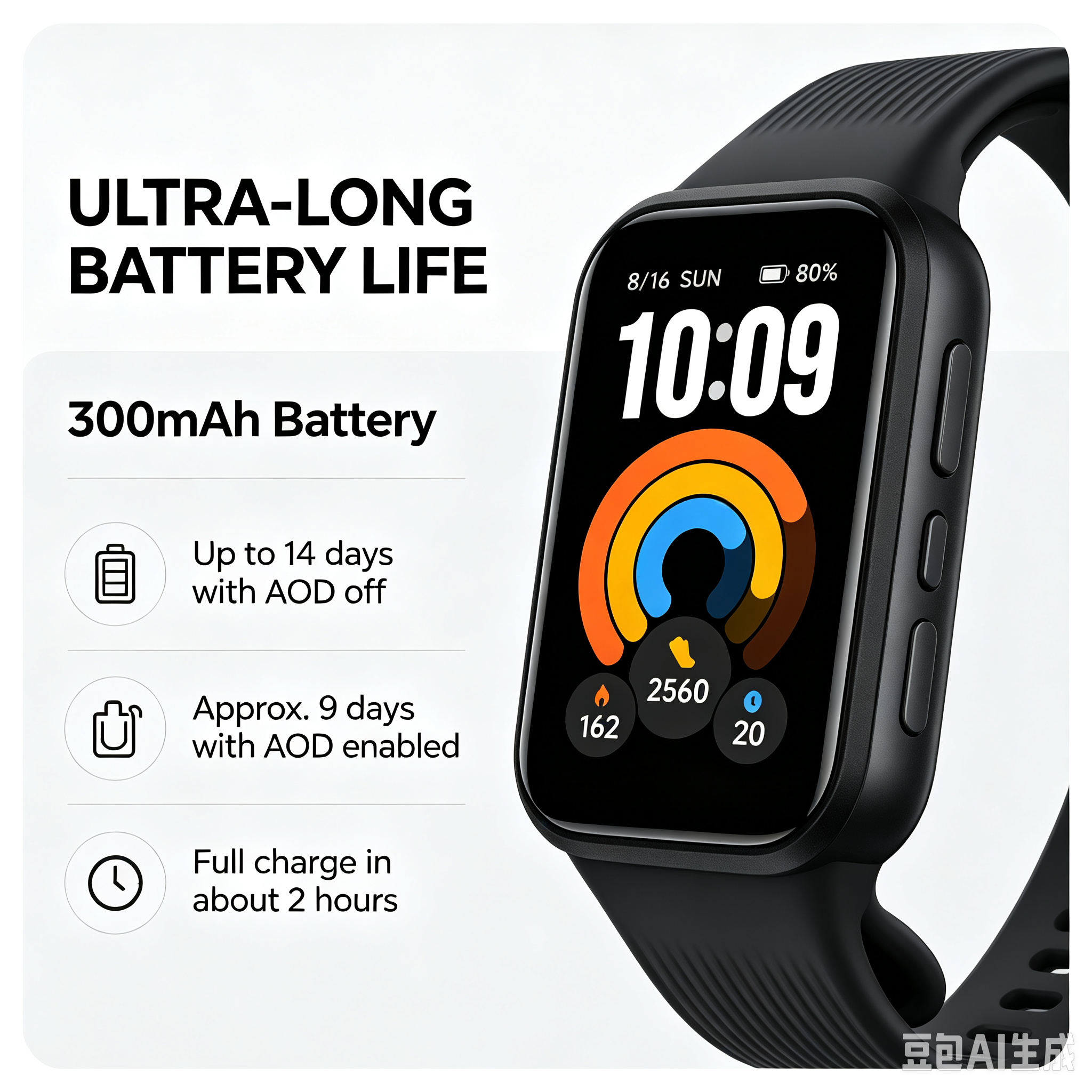 For Smart Band 11 Active 1.47 Inch TFT Display 60Hz 300mAh Battery 5ATM Waterproof Android GPS Health Tracking Sports Band