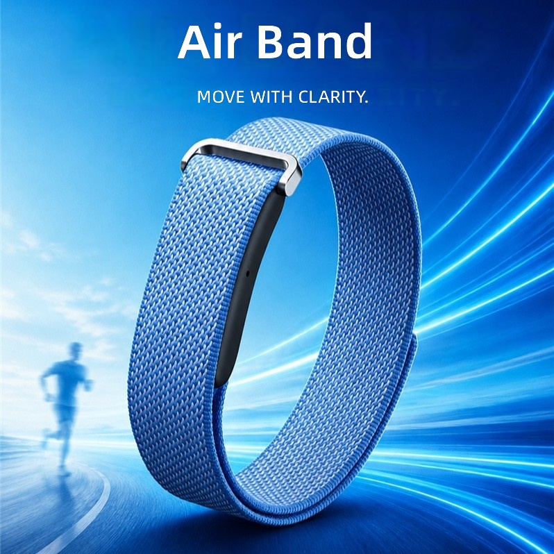 Air Band Aluminum Alloy Sporty Screenless Bracelet Smart Fitness Tracker Pedometer Heart Rate Blood Oxygen Monitoring Smart
