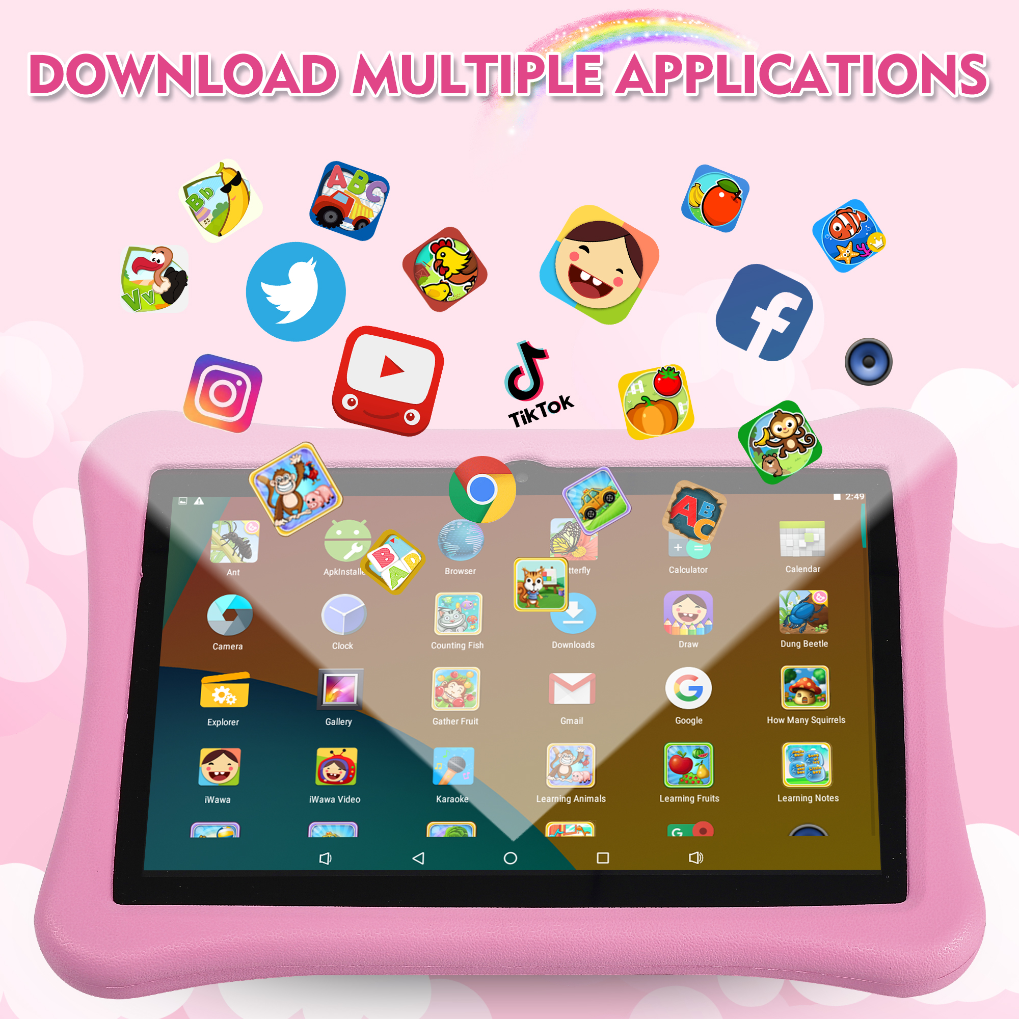10 Inch MTK6737 Android Kids Tablet for Children Parental Control 3GB ROM 32GB Storage Tablet Pc with EVA Shockproof Case