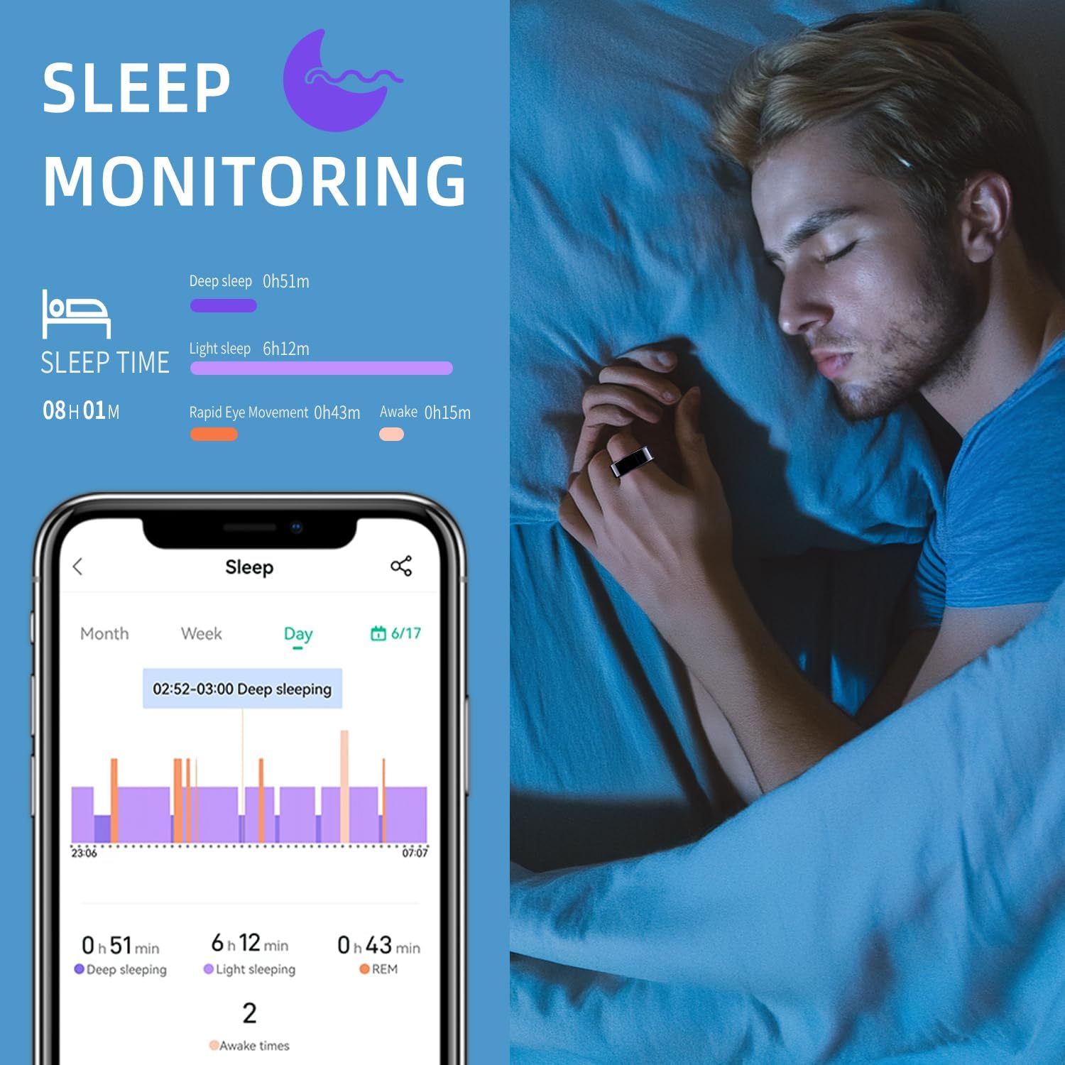 Brand New Smart Ring Sleep Fitness Monitoring Smart Ring for Sleep Tracker Health Tracker Smart Ring