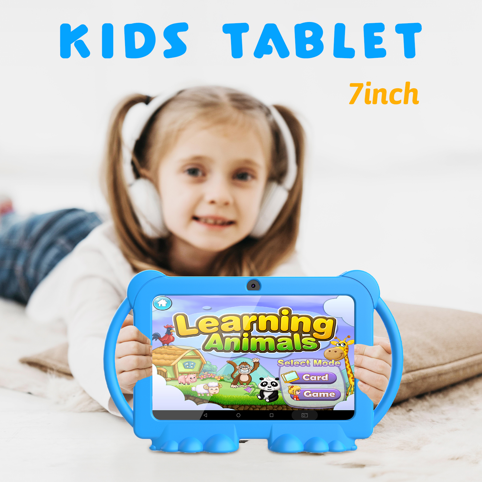 OEM 7 Inch with Silicone Case Android 12.0 4GB 32GB for Children's Educational Learning Wifi Tab Tablette Kids Tablet