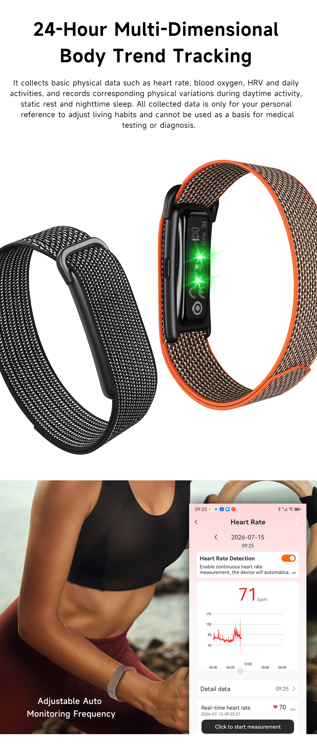 New DS500 Smart Band Fitness Tracker Alarm Clock Vibration Reminder Health Monitoring 1ATM Waterproof Sports Fitness Band