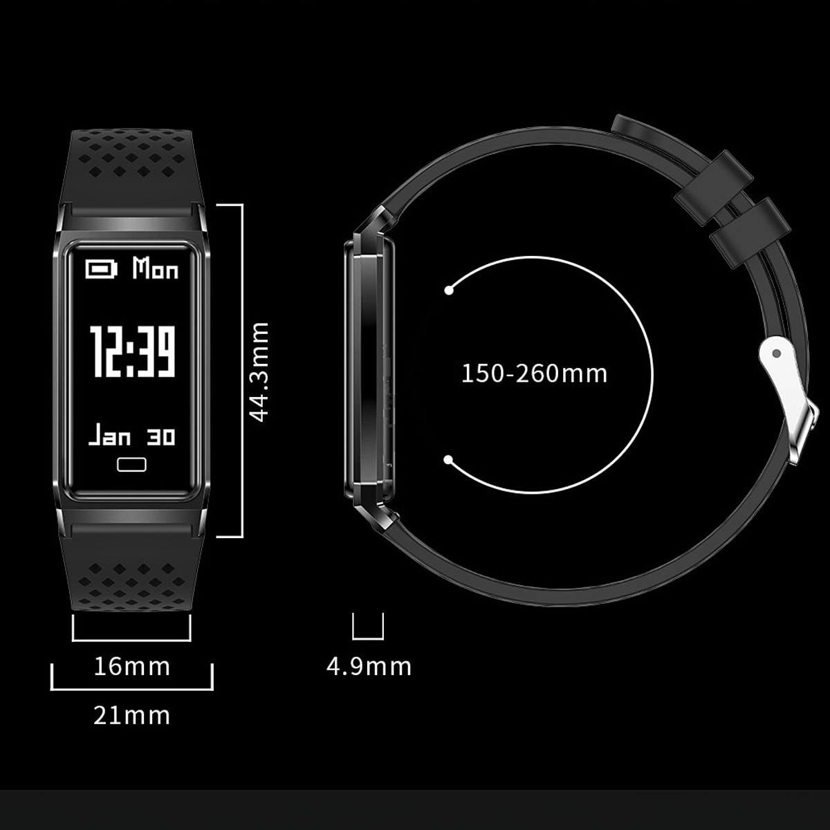 Glue Filled 5ATM Waterproof Smart Bracelet Heart Rate Spo2 Sleep Pedometer Women's Cycle Workout Fitness Tracker