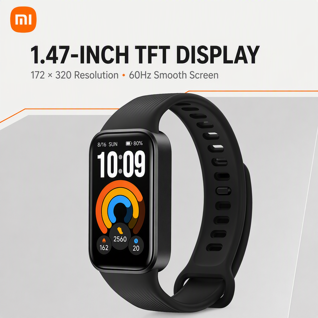 For Smart Band 11 Active 1.47 Inch TFT Display 60Hz 300mAh Battery 5ATM Waterproof Android GPS Health Tracking Sports Band