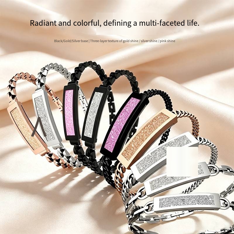 Smart Bracelet, Screenless Band, Health Monitor, Step Counter, , Gemstone Chain, Universal for Seniors and Adults