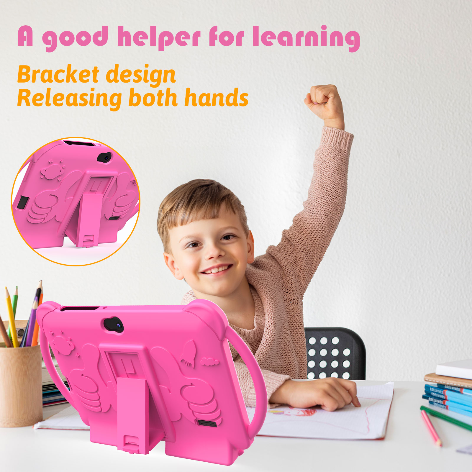 OEM 7 Inch with Silicone Case Android 12.0 4GB 32GB for Children's Educational Learning Wifi Tab Tablette Kids Tablet