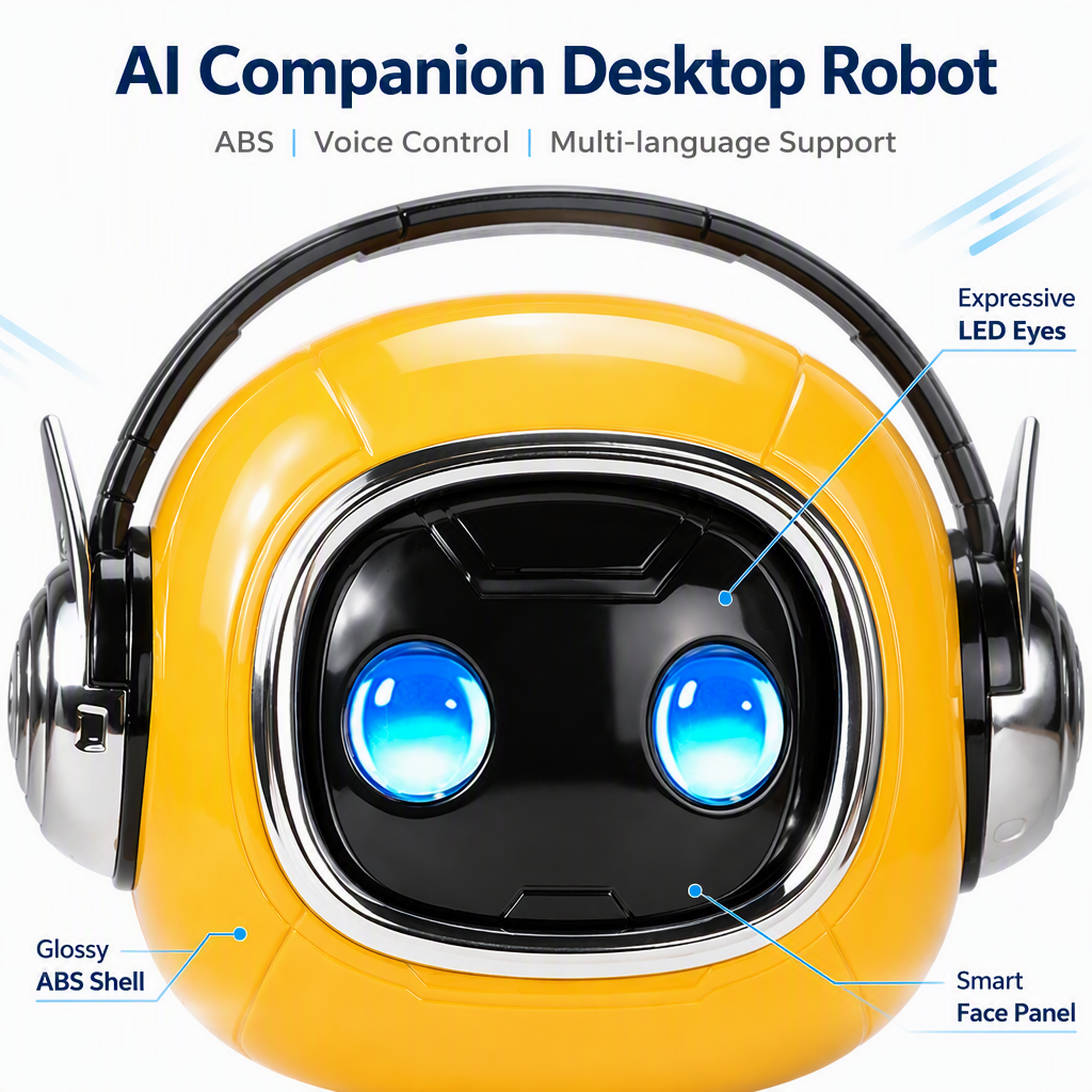 AI Companion Desk Robot Voice Control Smart Desk Device Multi Language Interactive Desktop Assistant