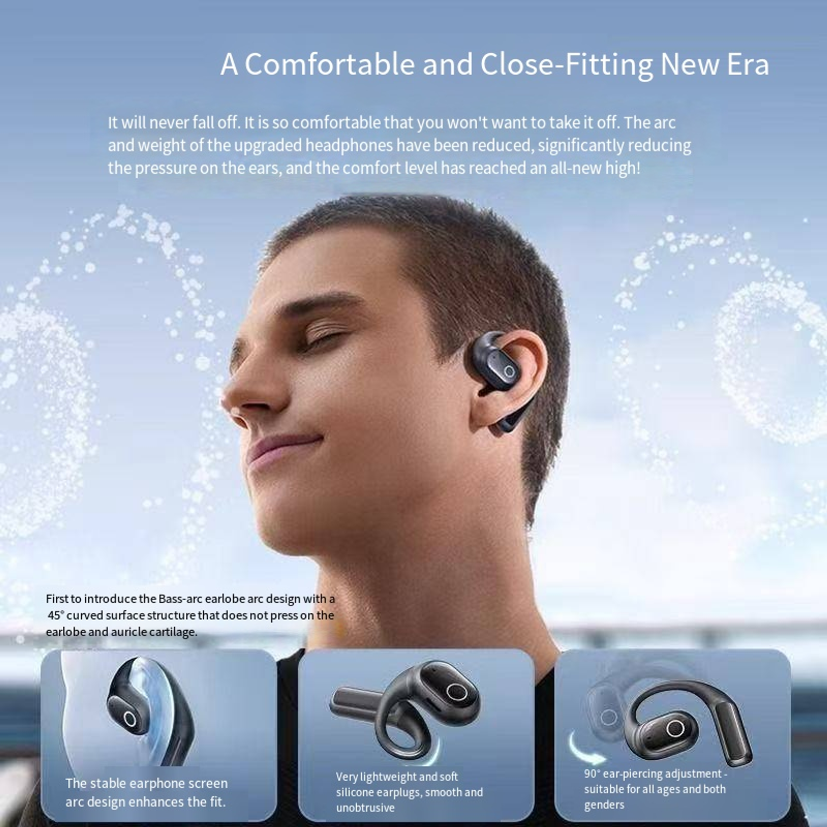 Baseus Eli Series 1i Fit Used 95 New Open-ear True Wireless BT Headphones with Ultra-low Latency and Long Battery Life