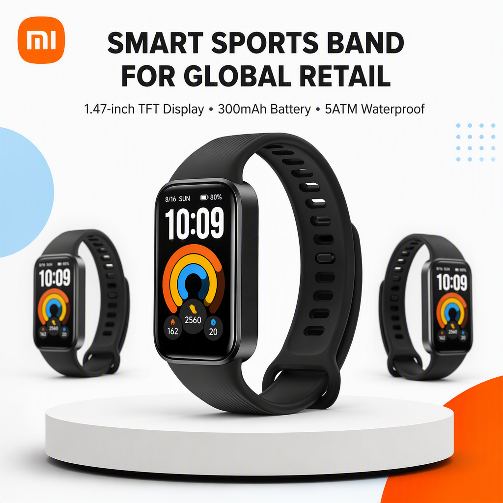 For Smart Band 11 Active 1.47 Inch TFT Display 60Hz 300mAh Battery 5ATM Waterproof Android GPS Health Tracking Sports Band