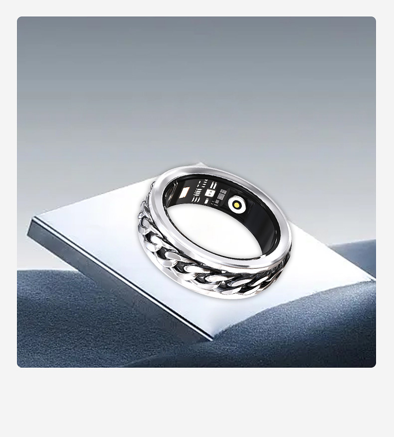 Smart Ring Diamond Design IP68 Waterproof Stainless Steel Health Tracker Heart Rate SpO2 Sleep Monitor Model X15 Sports Tracking