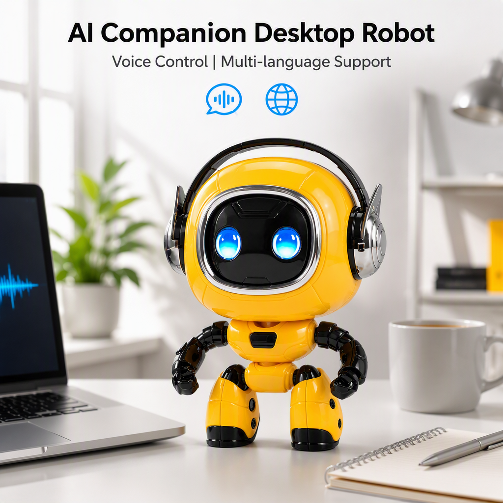 AI Companion Desk Robot Voice Control Smart Desk Device Multi Language Interactive Desktop Assistant