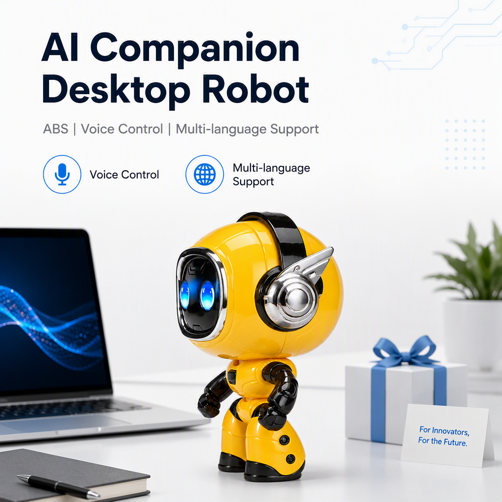 AI Companion Desk Robot Voice Control Smart Desk Device Multi Language Interactive Desktop Assistant