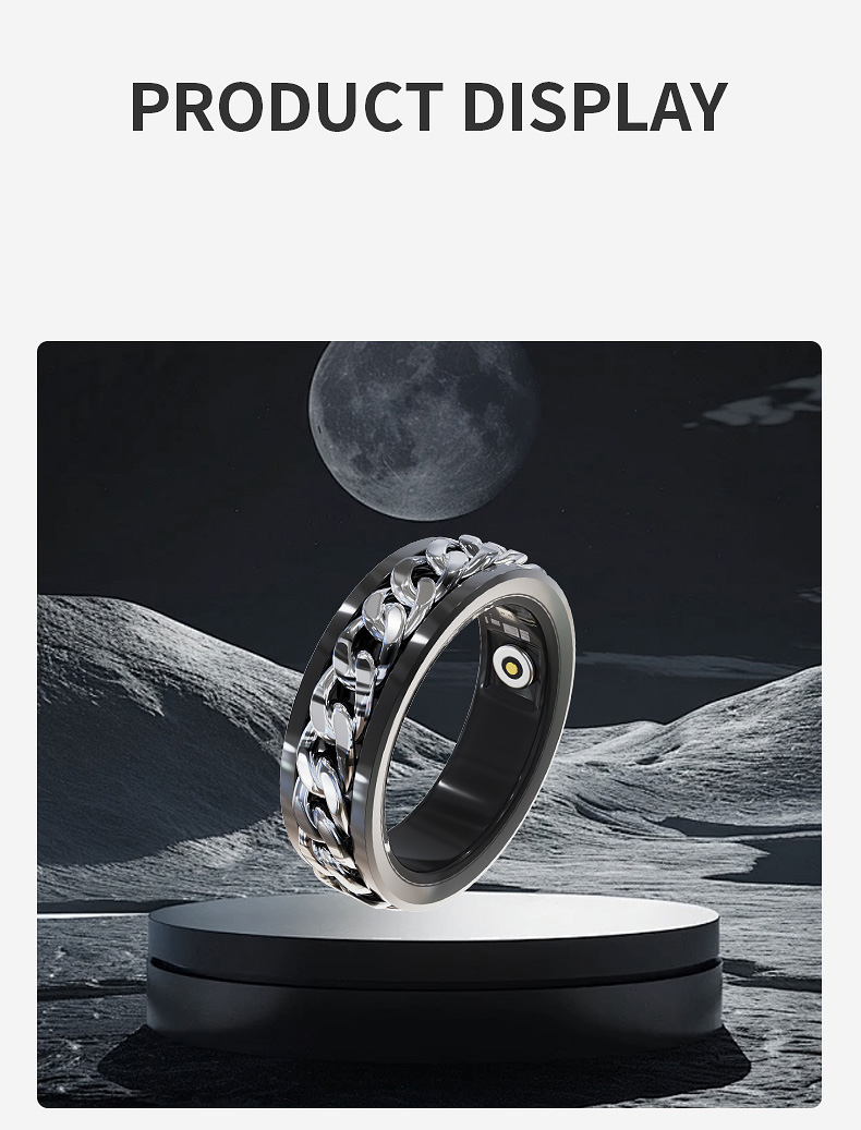 Smart Ring Diamond Design IP68 Waterproof Stainless Steel Health Tracker Heart Rate SpO2 Sleep Monitor Model X15 Sports Tracking