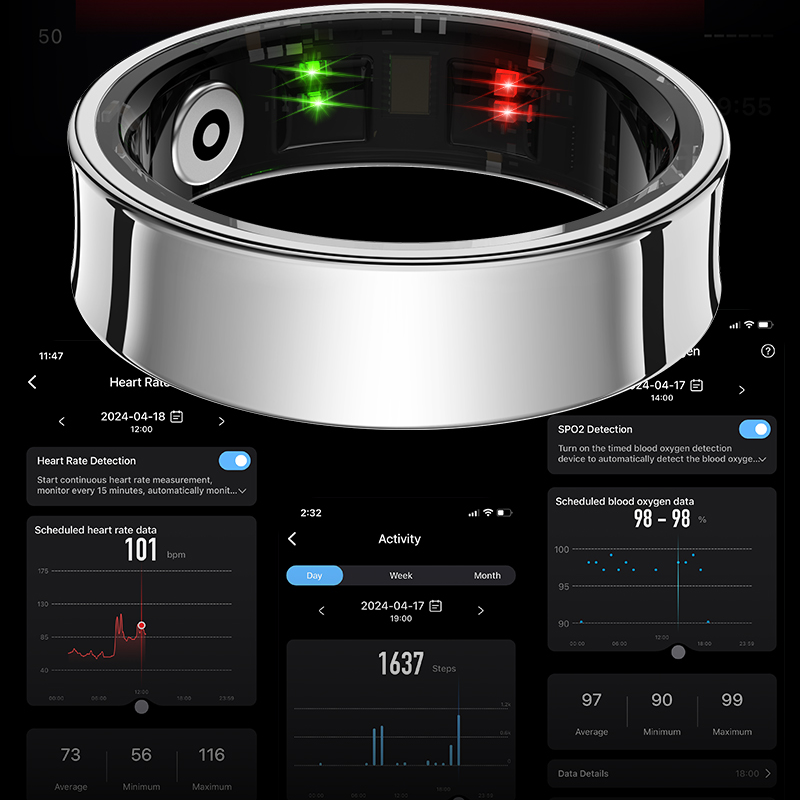 Yawell Manufacturer OEM ODM Gesture Smart Rings 5ATM Waterproof Thin Fitness Tracker Smart Health Ring R09 Mens Smart Ring