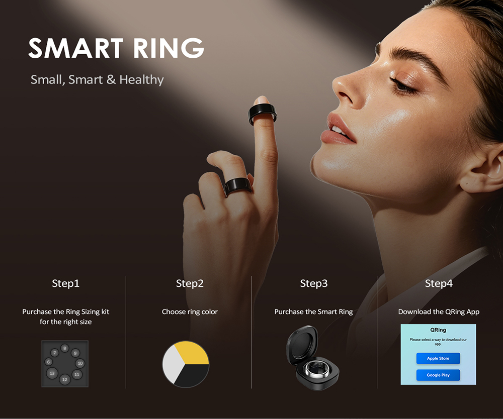 Health Care Ring Smart Analysis Heart Rate Sleep Activity Multisports Fitness Tracker Smart Ring with APP