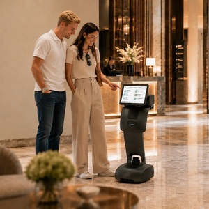 Smart for S1 Fully Automatic Multifunction Hotel Concierge Telepresence Robot Autonomous Navigation AI Service CE/CCC Certified