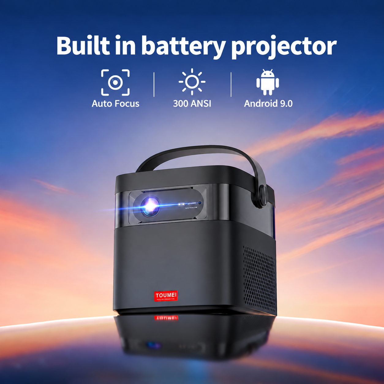 Customizable DLP Portable Projector LOGO With Built-in Battery 1080P Smart Android For Home Theater Projector