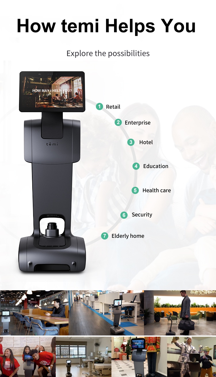 Smart for S1 Fully Automatic Multifunction Hotel Concierge Telepresence Robot Autonomous Navigation AI Service CE/CCC Certified