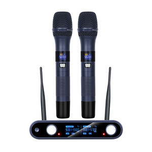 Professional UHF Karaoke Wireless Condenser Microphone System Auto Mute Handheld Mic with 120dB for Family Karaoke Performance