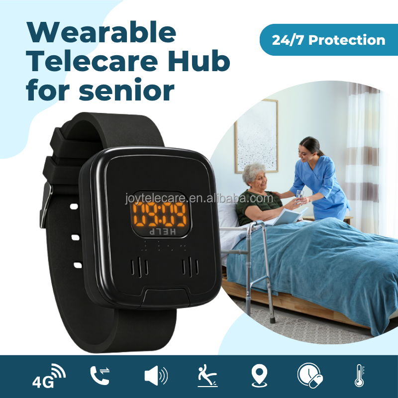 Smart GPS Safety Watch | Auto Fall Detection+One-Touch SOS+Real-Time Tracking+IP67 Waterproof+4G LTE+Environmental Temp